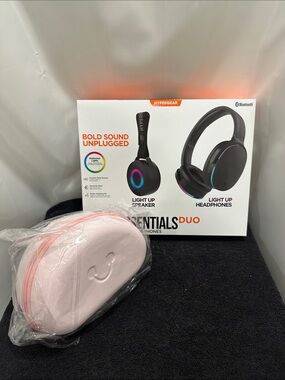 Hypergear Light Up Headphones & Speaker Duo - Black with RGB Accents NWT